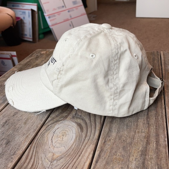 Make Breakfast Great Again Tan Distressed Baseball Hat - Picture 6 of 9